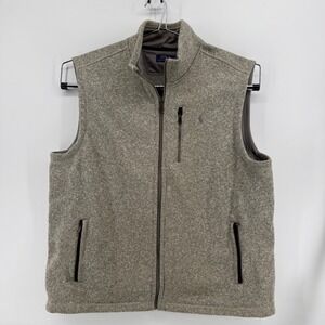 Polo Ralph Lauren Vest Mens XXL Gray Heather Polyester Full Zip Sweater Fleece